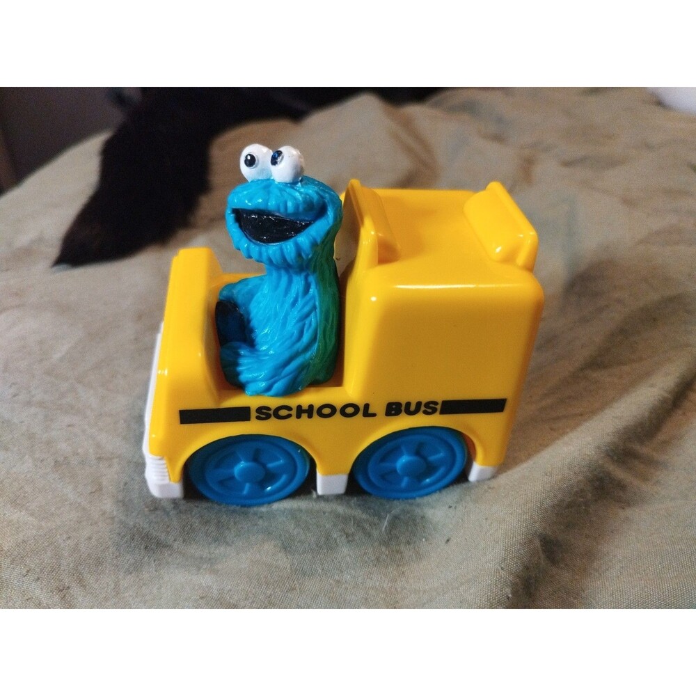 1993 Tyco Playtime Jim Henson Sesame Street Cookie Monster School Bus 3" Toy